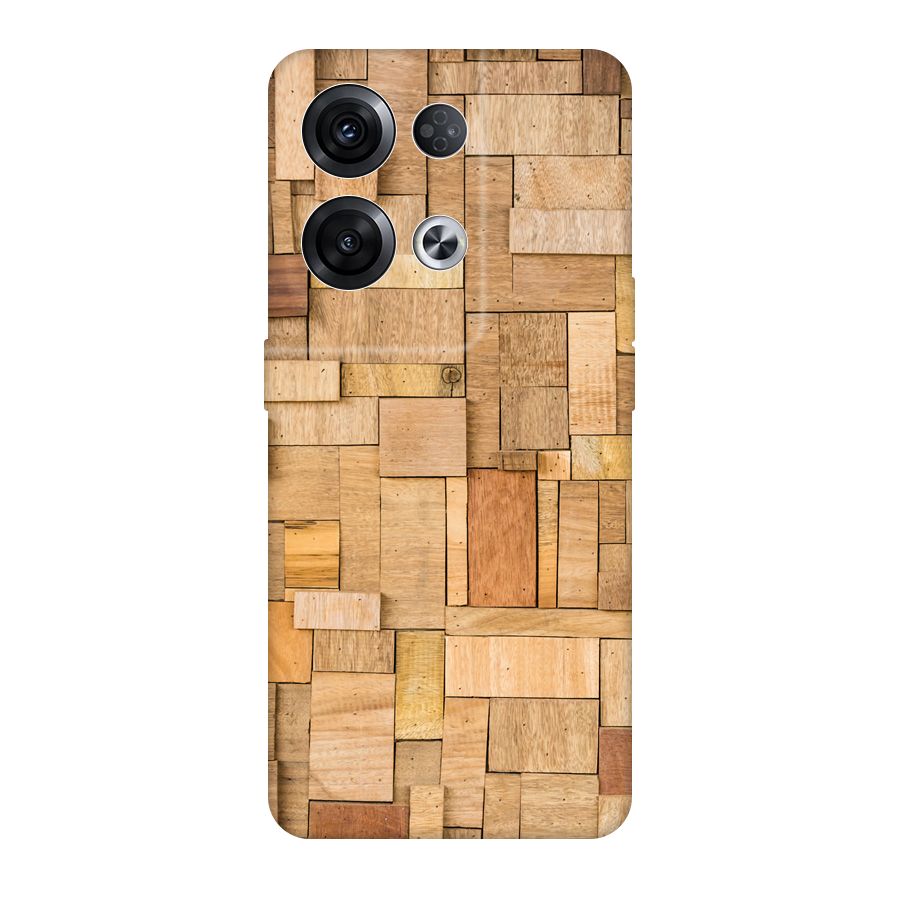 Wooden Blocks Original Polycarbonate Back Case for Oppo Reno8 Pro 5G