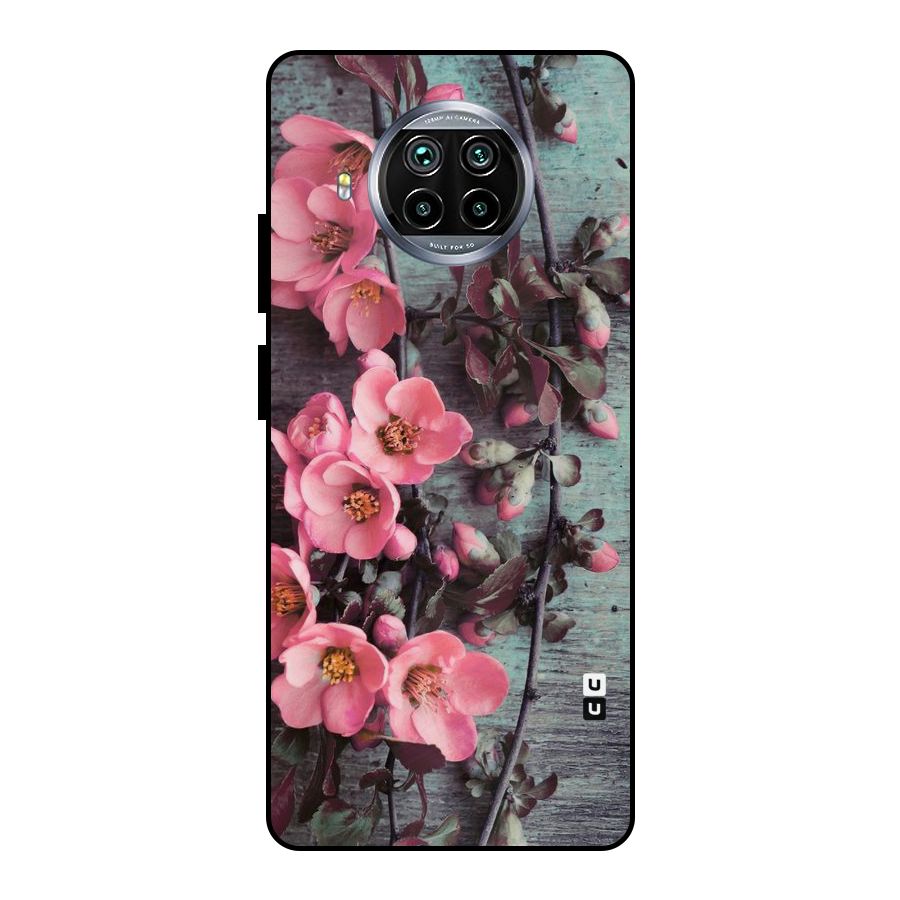 Wooden Floral Pink Metal Back Case for Mi 10i