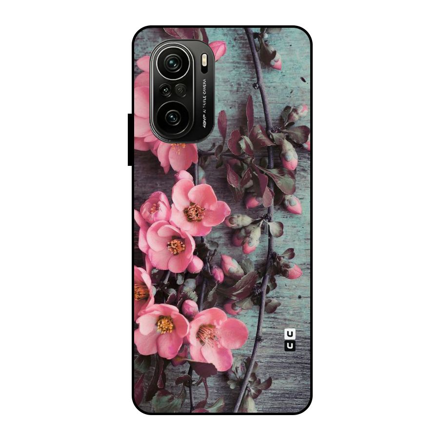 Wooden Floral Pink Metal Back Case for Mi 11X Pro