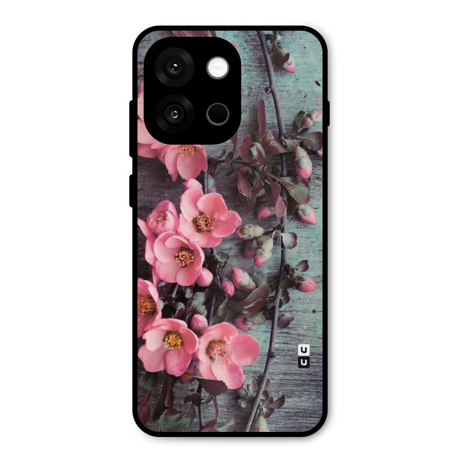 Wooden Floral Pink Metal Back Case for OnePlus 13s