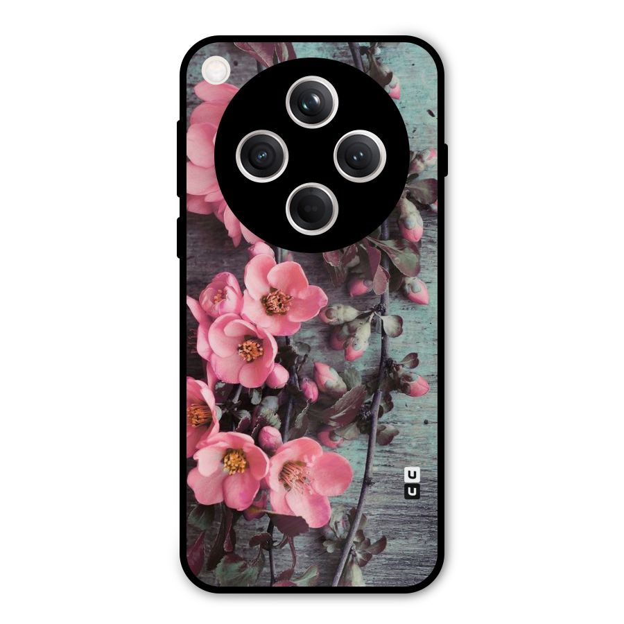 Wooden Floral Pink Metal Back Case for Oppo Find X8
