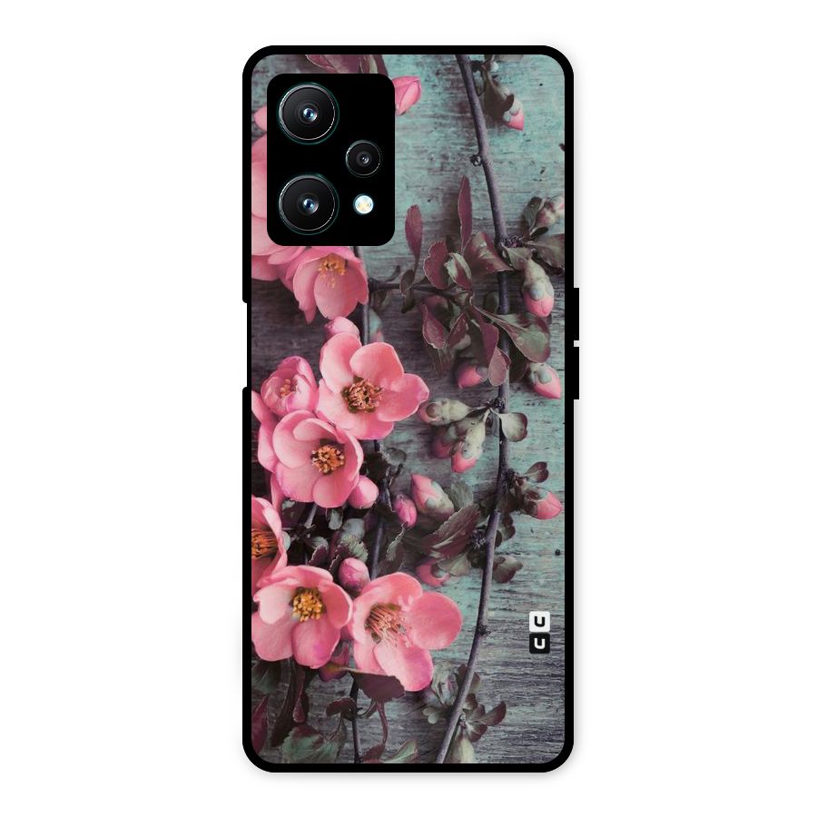 Wooden Floral Pink Metal Back Case for Realme 9 Pro 5G