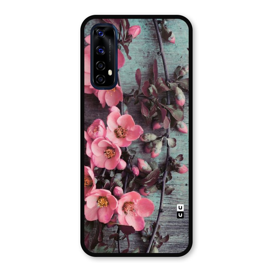 Wooden Floral Pink Metal Back Case for Realme Narzo 20 Pro
