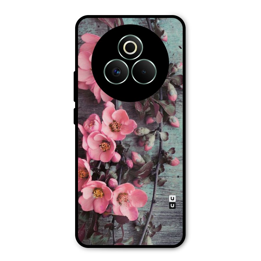 Wooden Floral Pink Metal Back Case for Realme P3 Pro