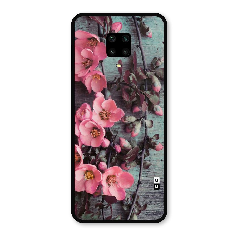 Wooden Floral Pink Metal Back Case for Redmi Note 10 Lite