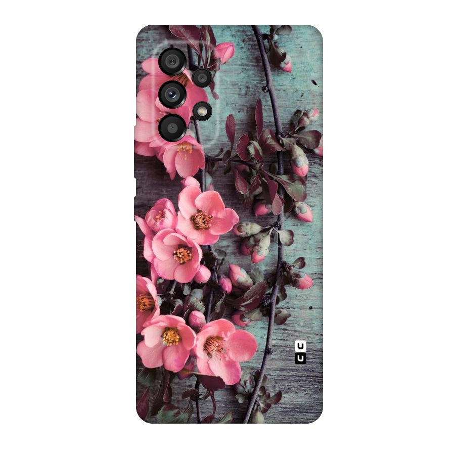 Wooden Floral Pink Original Polycarbonate Back Case for Galaxy A53 5G