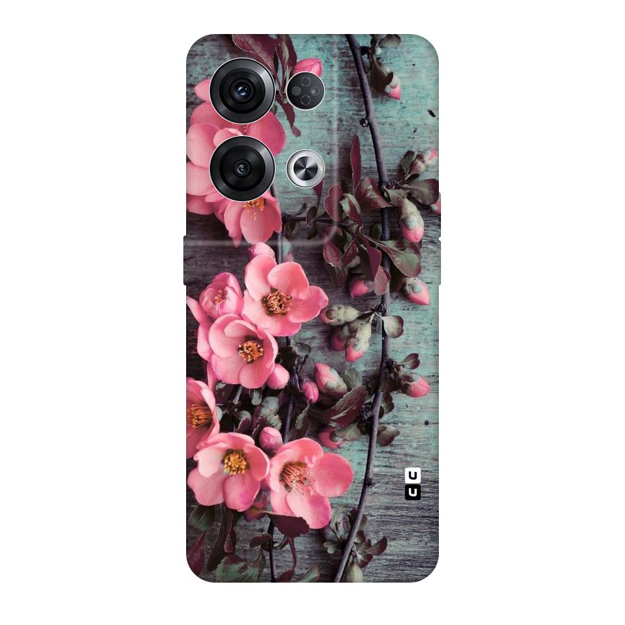 Wooden Floral Pink Original Polycarbonate Back Case for Oppo Reno8 Pro 5G