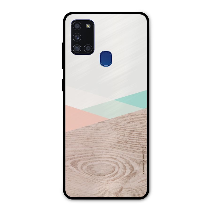 Wooden Fusion Metal Back Case for Galaxy A21s
