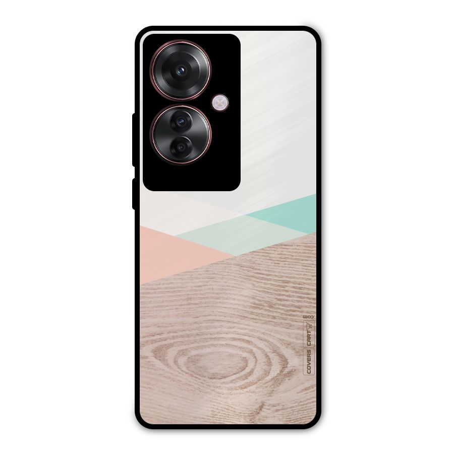 Wooden Fusion Metal Back Case for Oppo F25 Pro