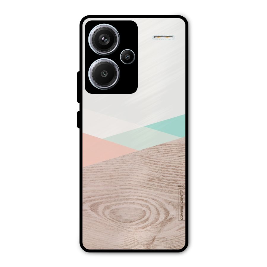 Wooden Fusion Metal Back Case for Redmi Note 13 Pro Plus