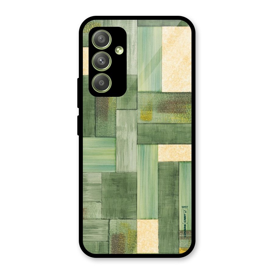 Wooden Green Texture Glass Back Case for Galaxy A54