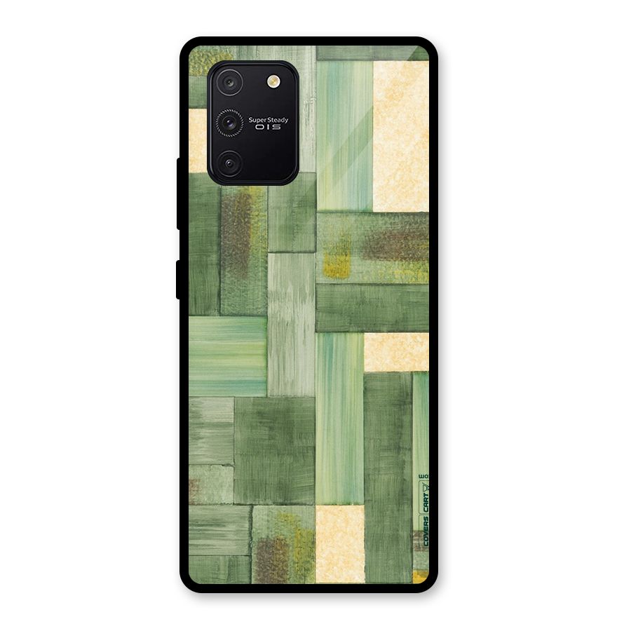 Wooden Green Texture Glass Back Case for Galaxy S10 Lite