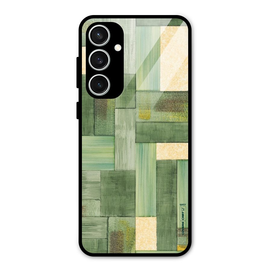 Wooden Green Texture Glass Back Case for Galaxy S23 FE