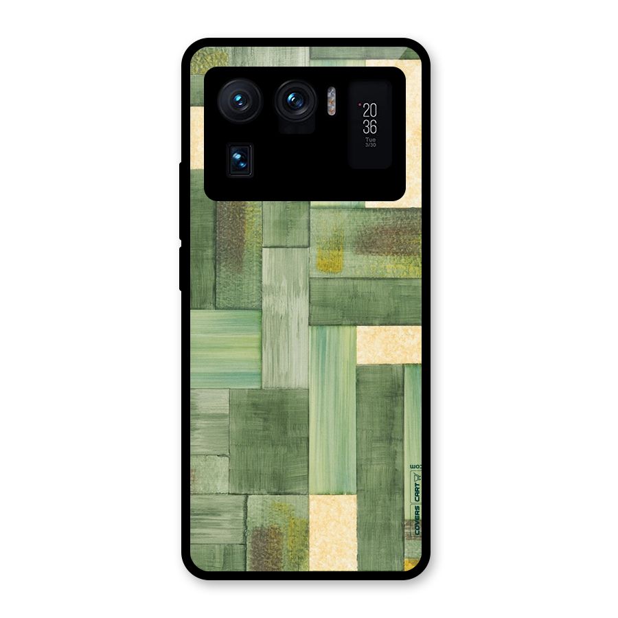 Wooden Green Texture Glass Back Case for Mi 11 Ultra