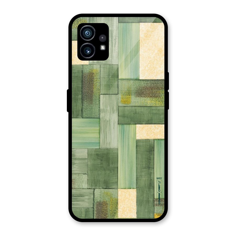 Wooden Green Texture Glass Back Case for Nothing Phone 1