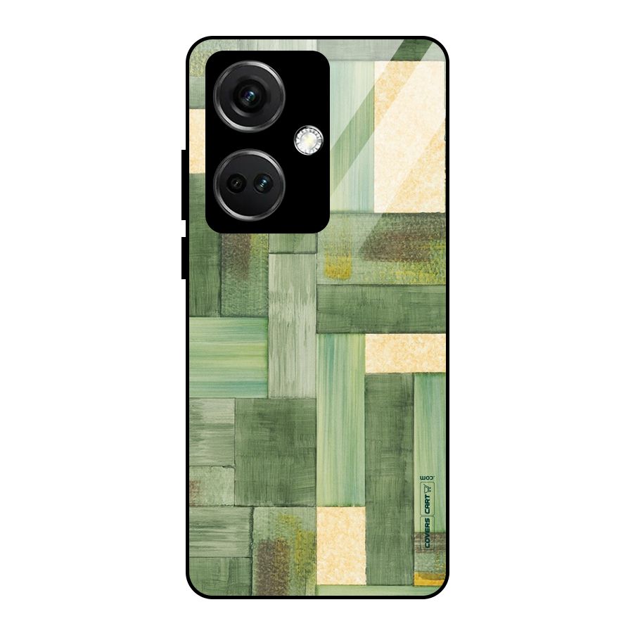 Wooden Green Texture Glass Back Case for OnePlus Nord CE 3 5G