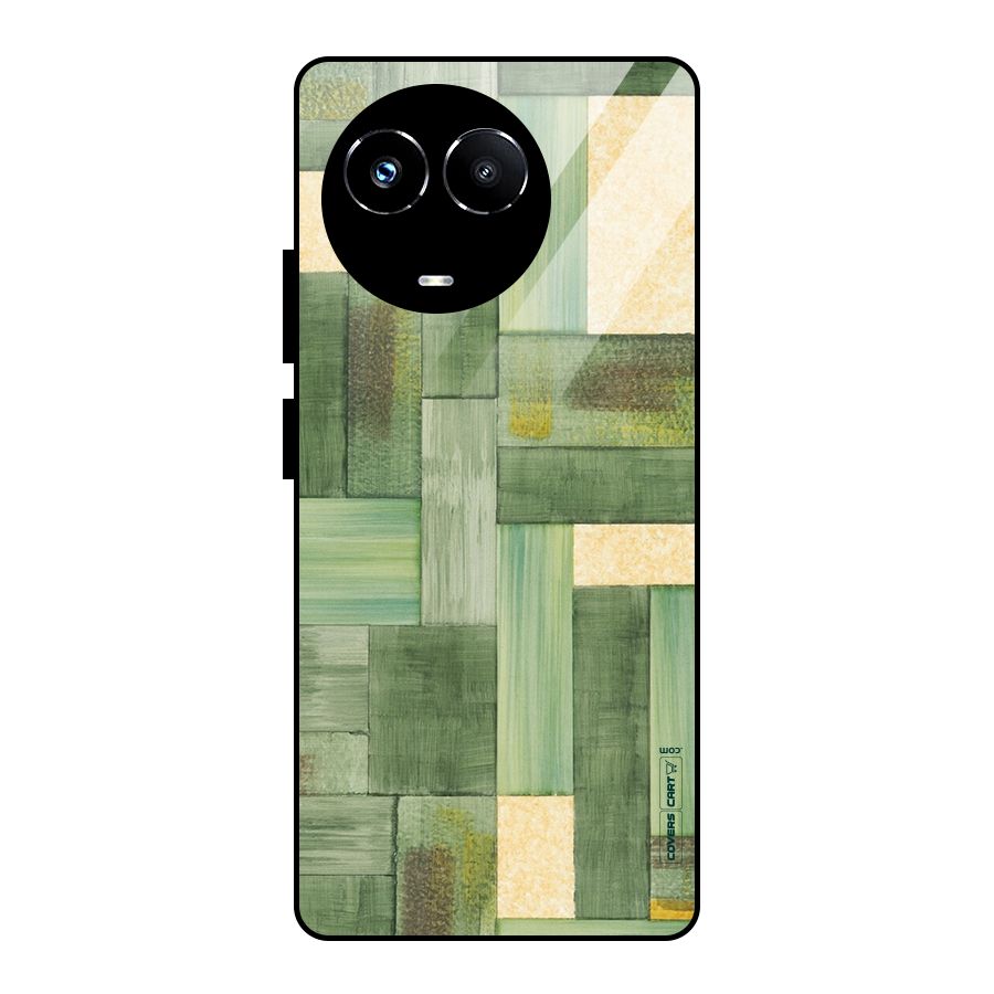 Wooden Green Texture Glass Back Case for Realme 11X