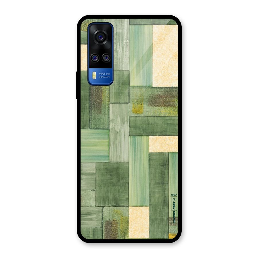 Wooden Green Texture Glass Back Case for Vivo Y31