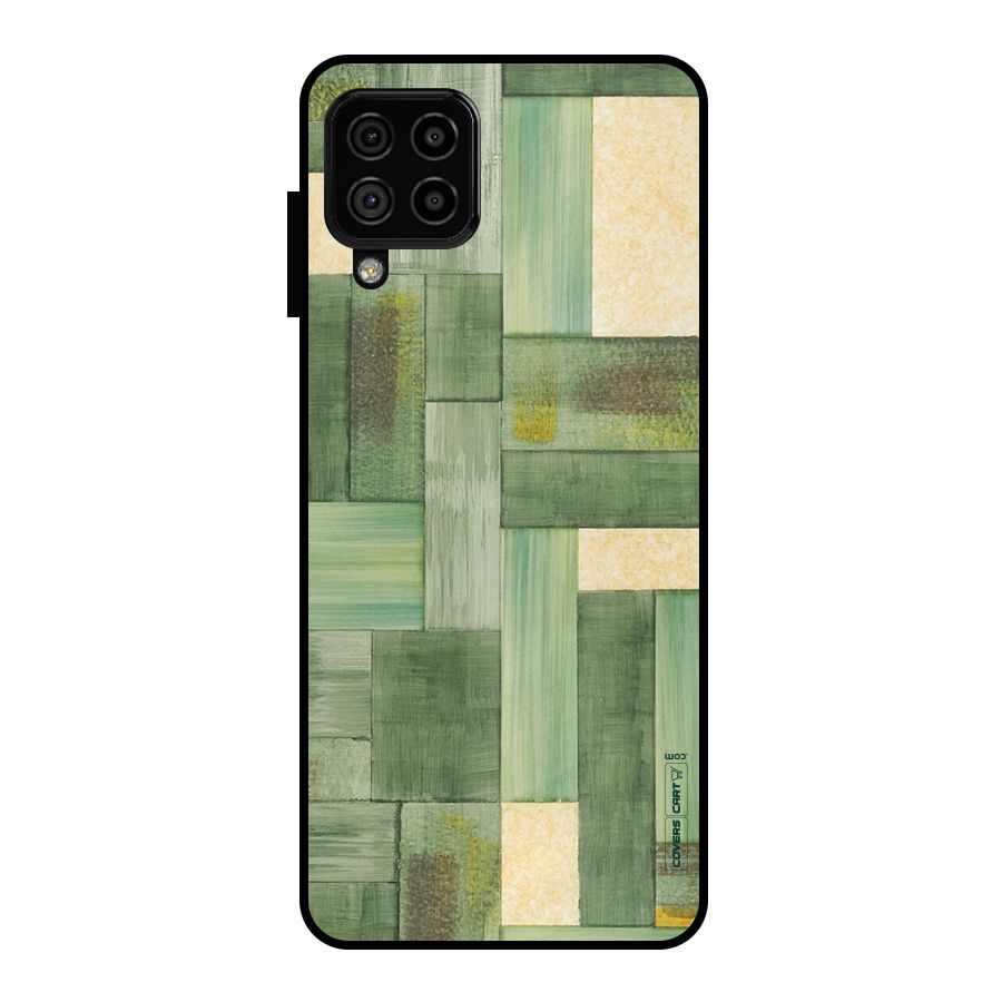 Wooden Green Texture Metal Back Case for Galaxy A22 4G