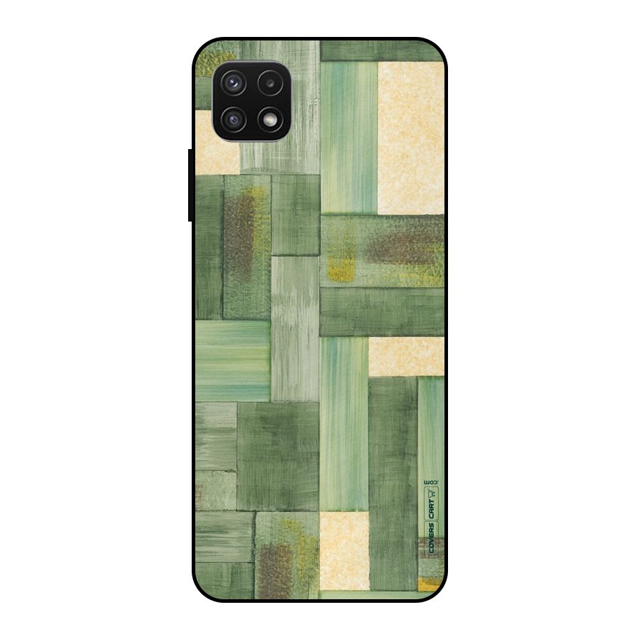 Wooden Green Texture Metal Back Case for Galaxy A22 5G