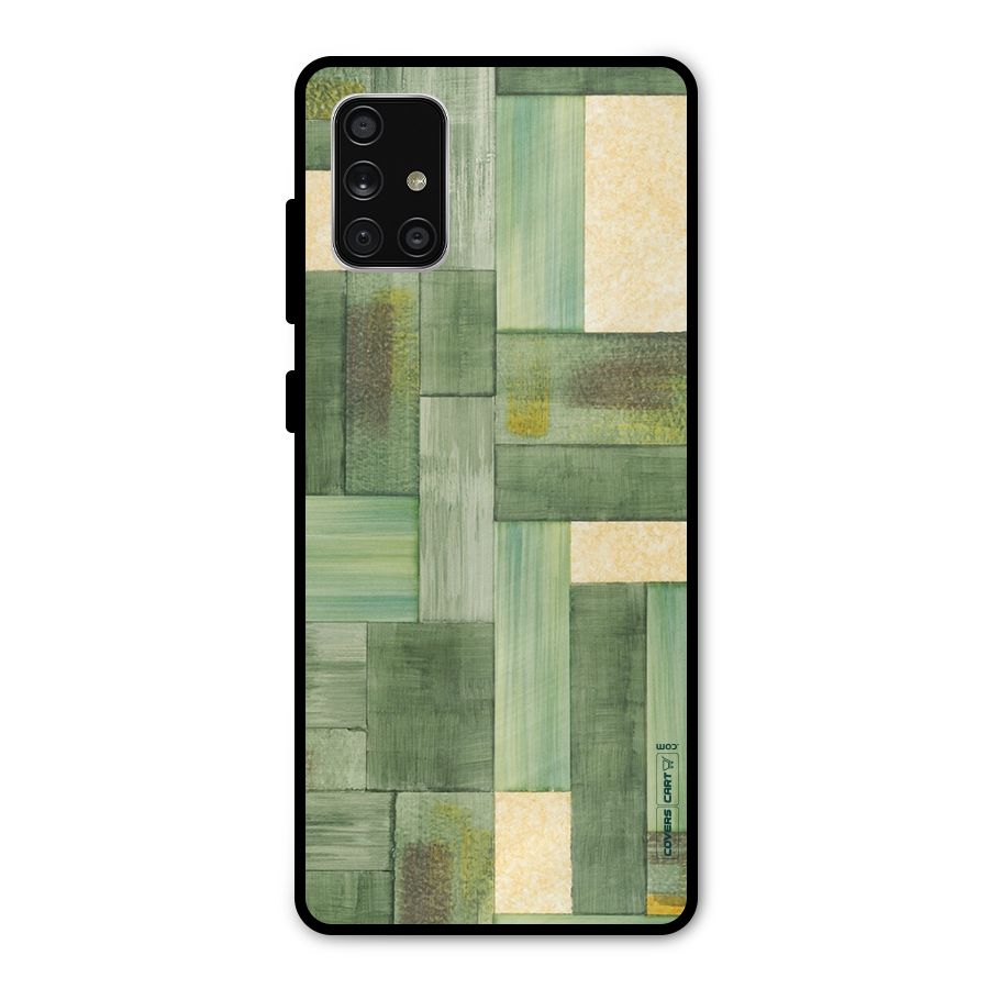 Wooden Green Texture Metal Back Case for Galaxy A71