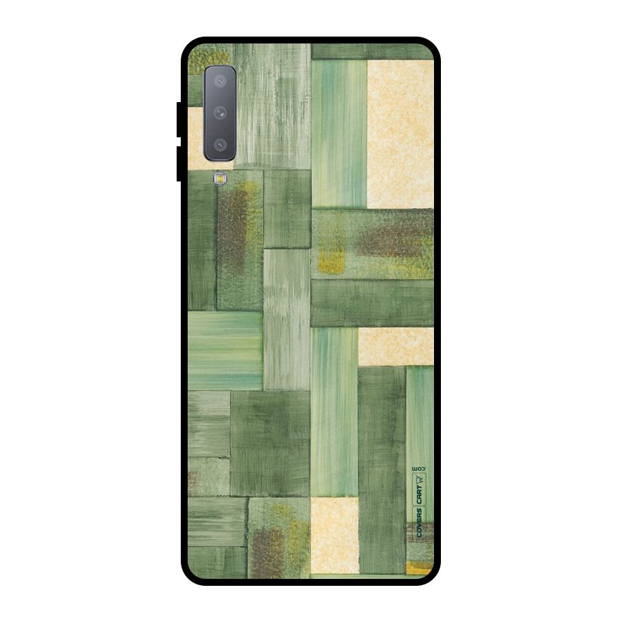 Wooden Green Texture Metal Back Case for Galaxy A7 (2018)