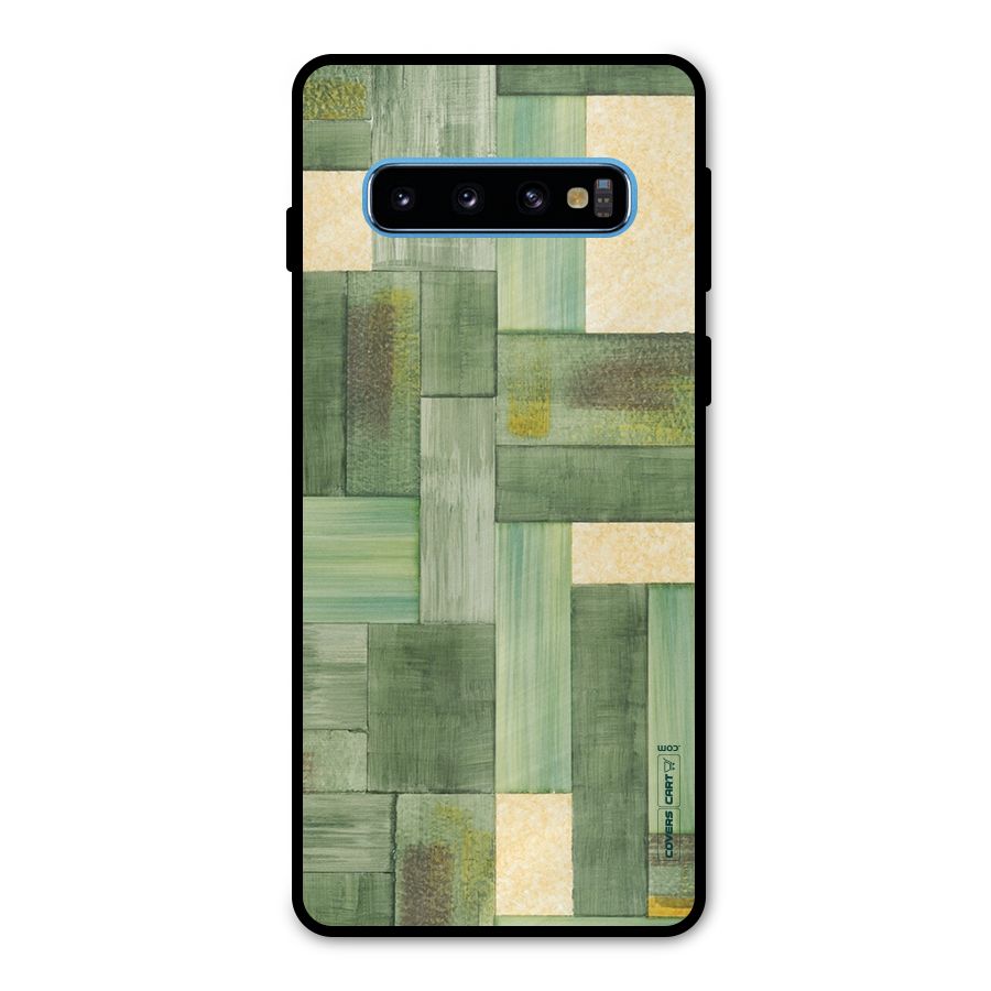 Wooden Green Texture Metal Back Case for Galaxy S10