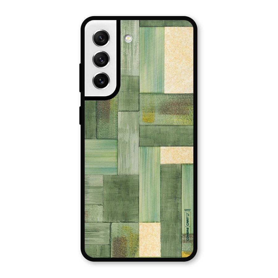 Wooden Green Texture Metal Back Case for Galaxy S21 FE 5G