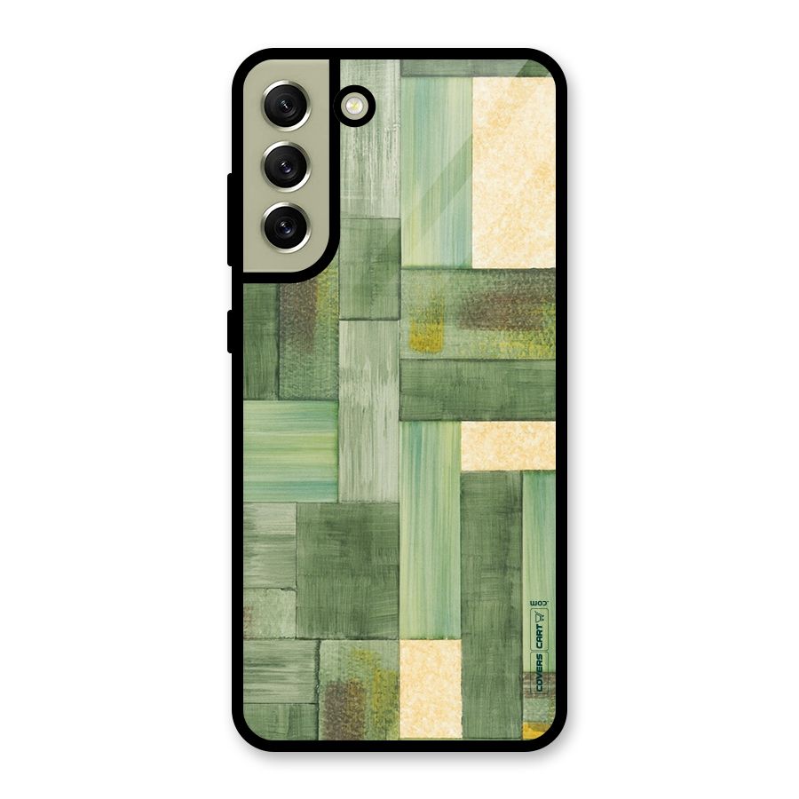 Wooden Green Texture Metal Back Case for Galaxy S21 FE 5G (2023)