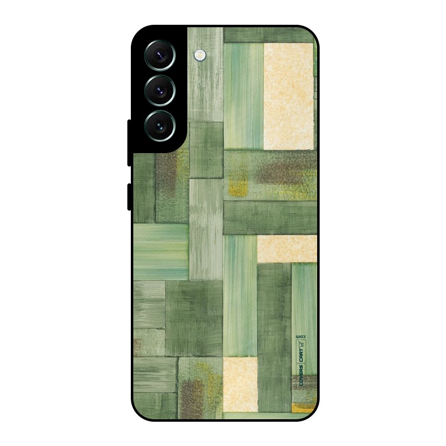Wooden Green Texture Metal Back Case for Galaxy S22 Plus 5G