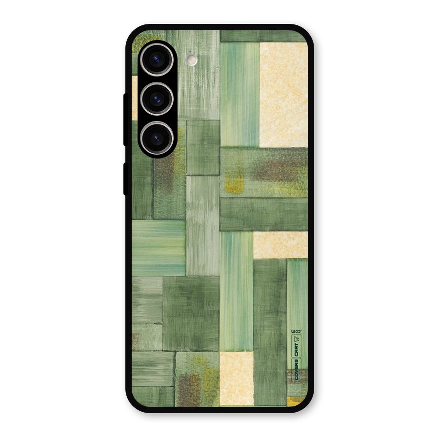 Wooden Green Texture Metal Back Case for Galaxy S23 Plus