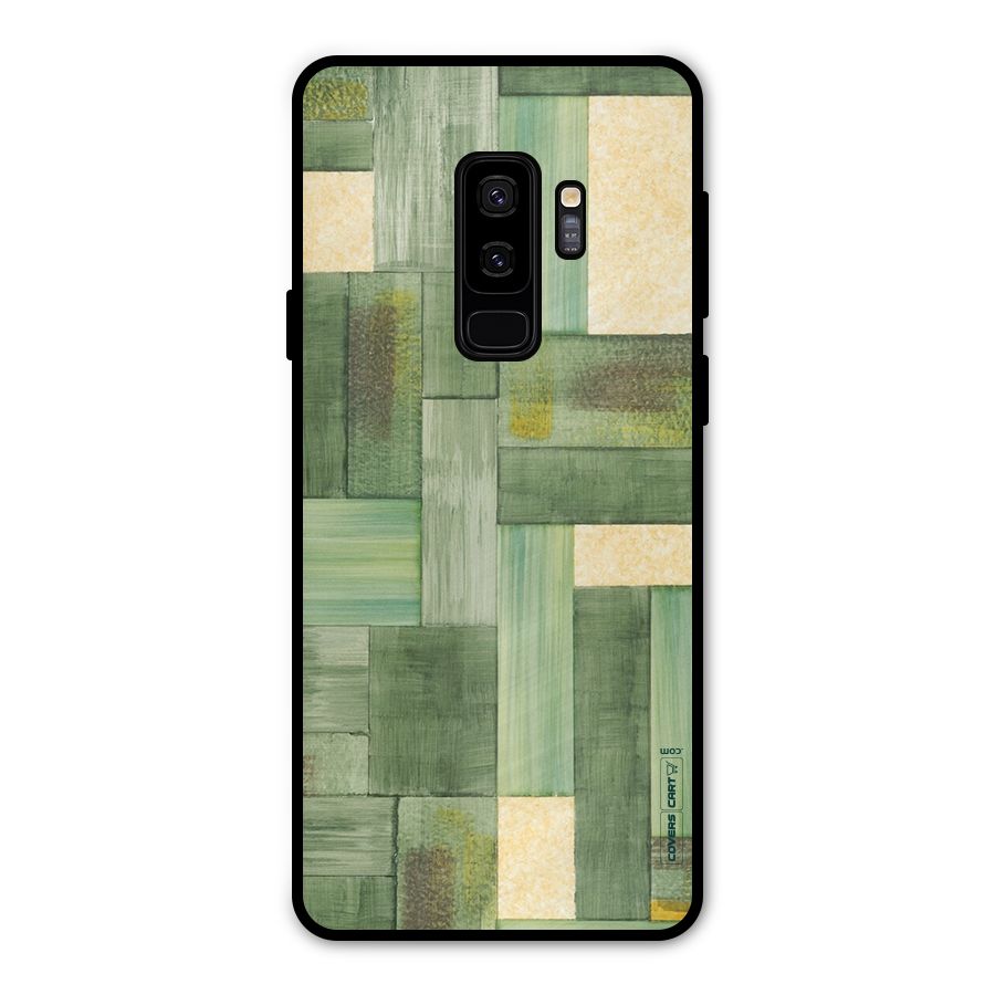 Wooden Green Texture Metal Back Case for Galaxy S9 Plus