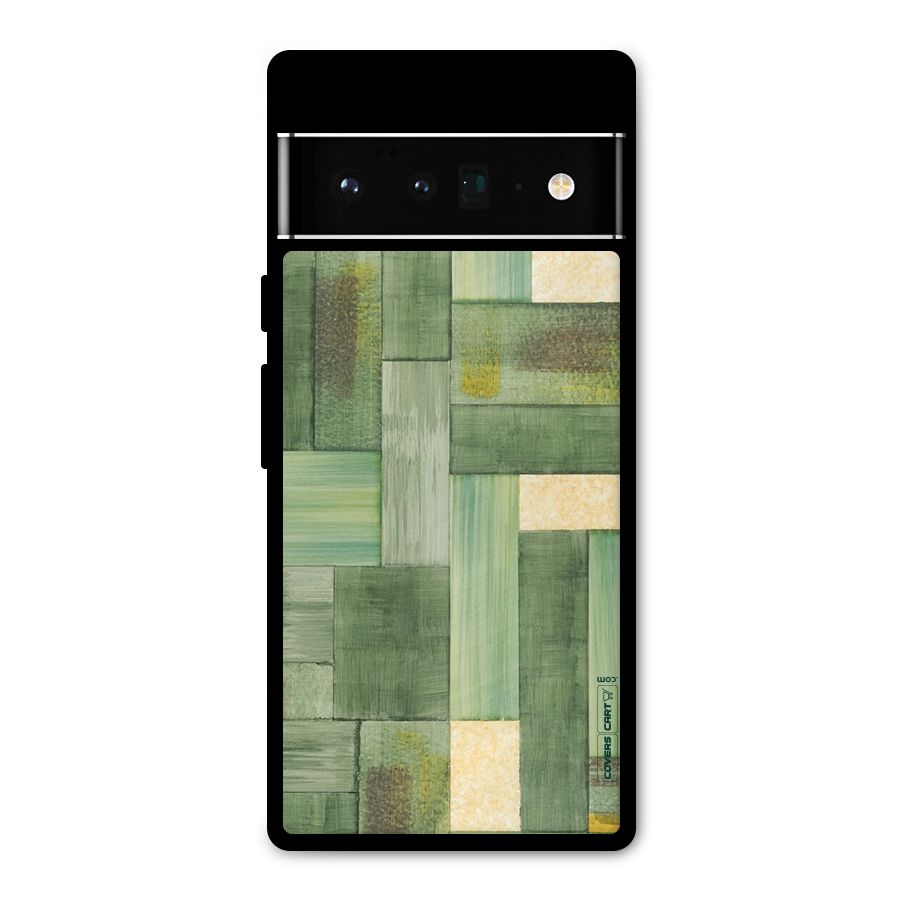 Wooden Green Texture Metal Back Case for Google Pixel 6 Pro