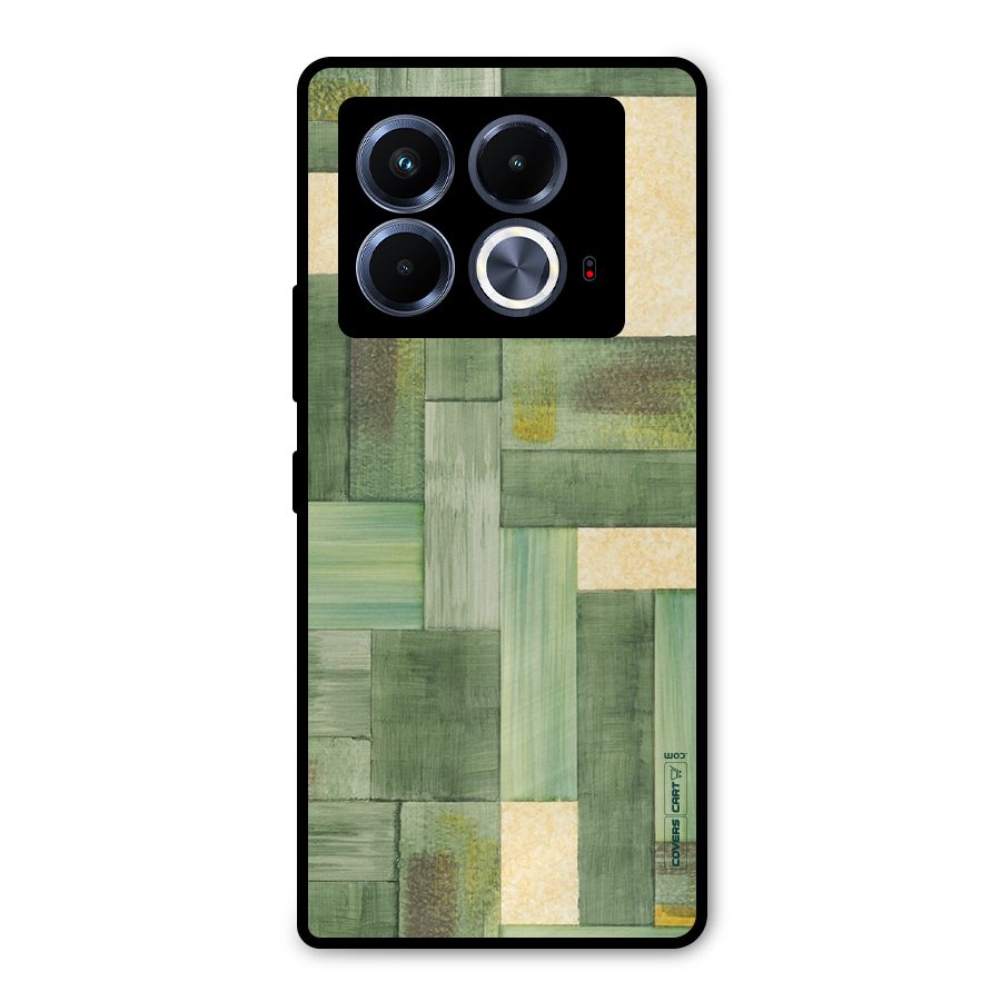 Wooden Green Texture Metal Back Case for Infinix Note 40 5G
