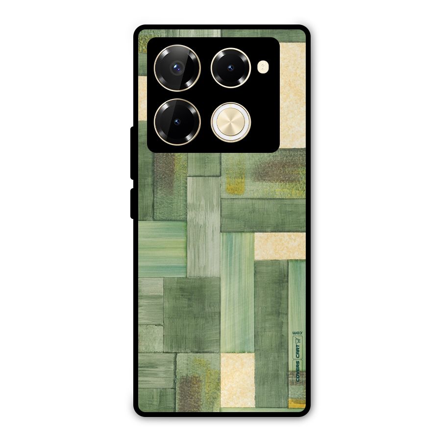 Wooden Green Texture Metal Back Case for Infinix Note 40 Pro Plus