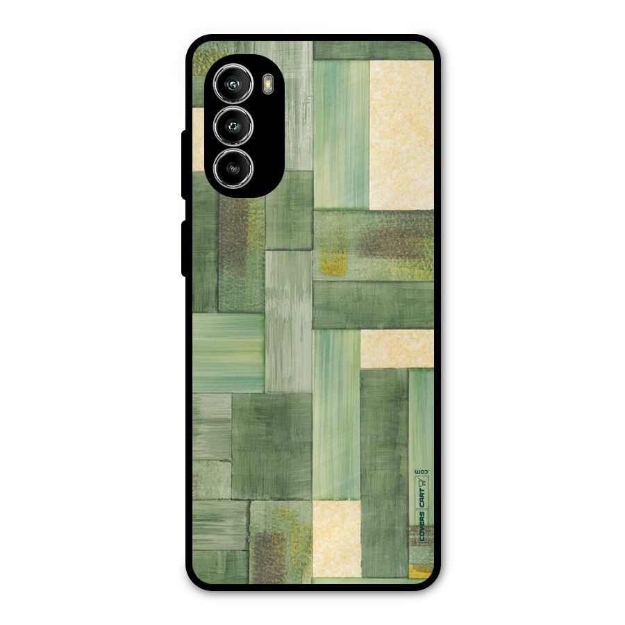 Wooden Green Texture Metal Back Case for Moto G52