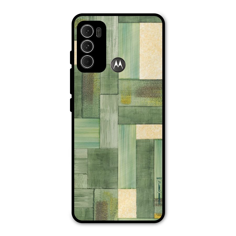 Wooden Green Texture Metal Back Case for Moto G60