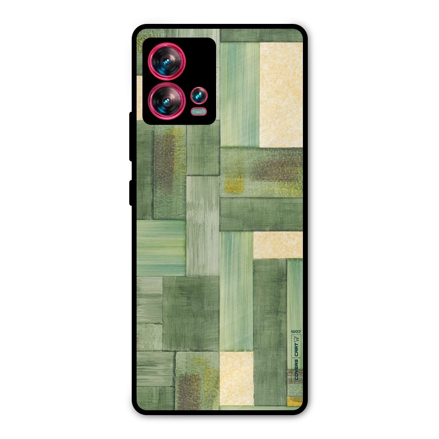 Wooden Green Texture Metal Back Case for Motorola Edge 30 Fusion
