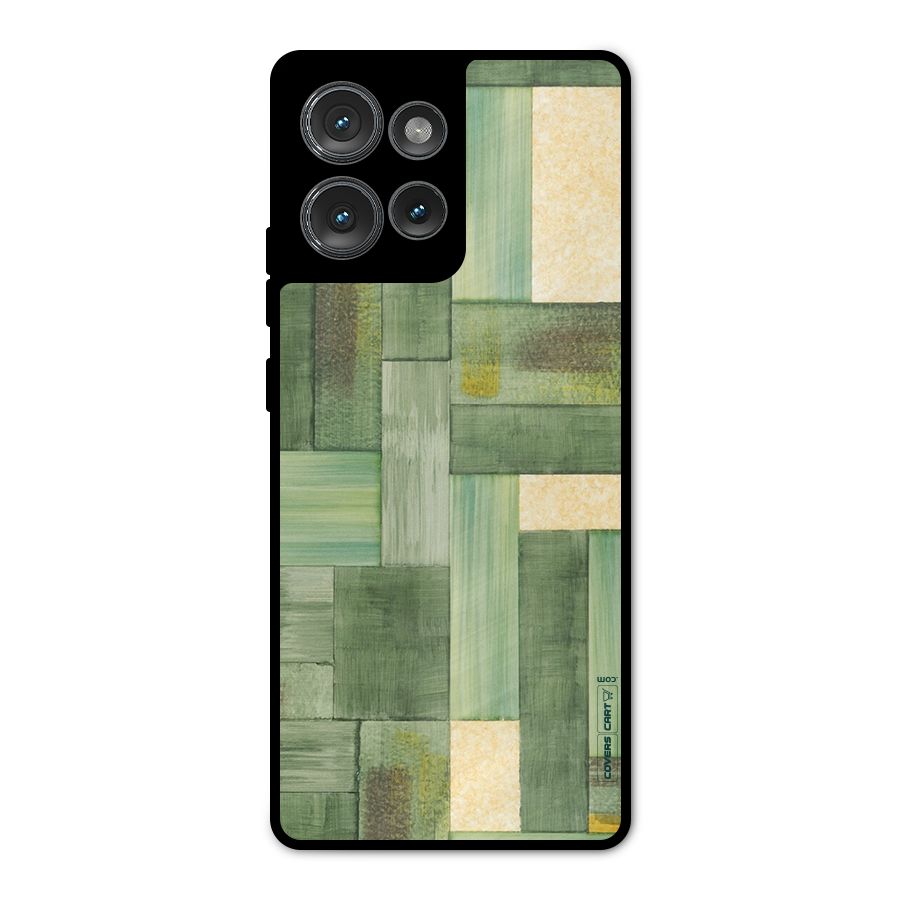 Wooden Green Texture Metal Back Case for Motorola Edge 50
