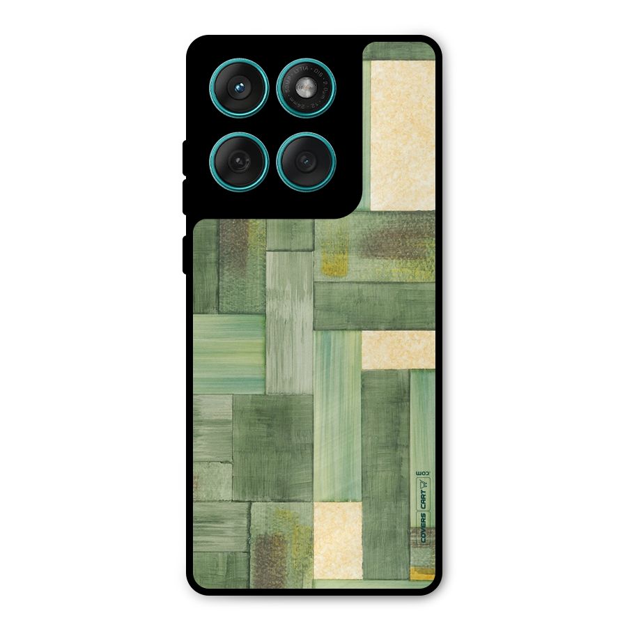 Wooden Green Texture Metal Back Case for Motorola Edge 60