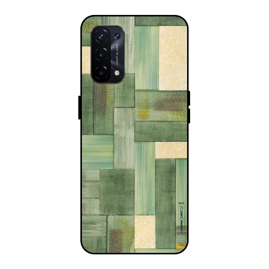 Wooden Green Texture Metal Back Case for Oppo A74 5G