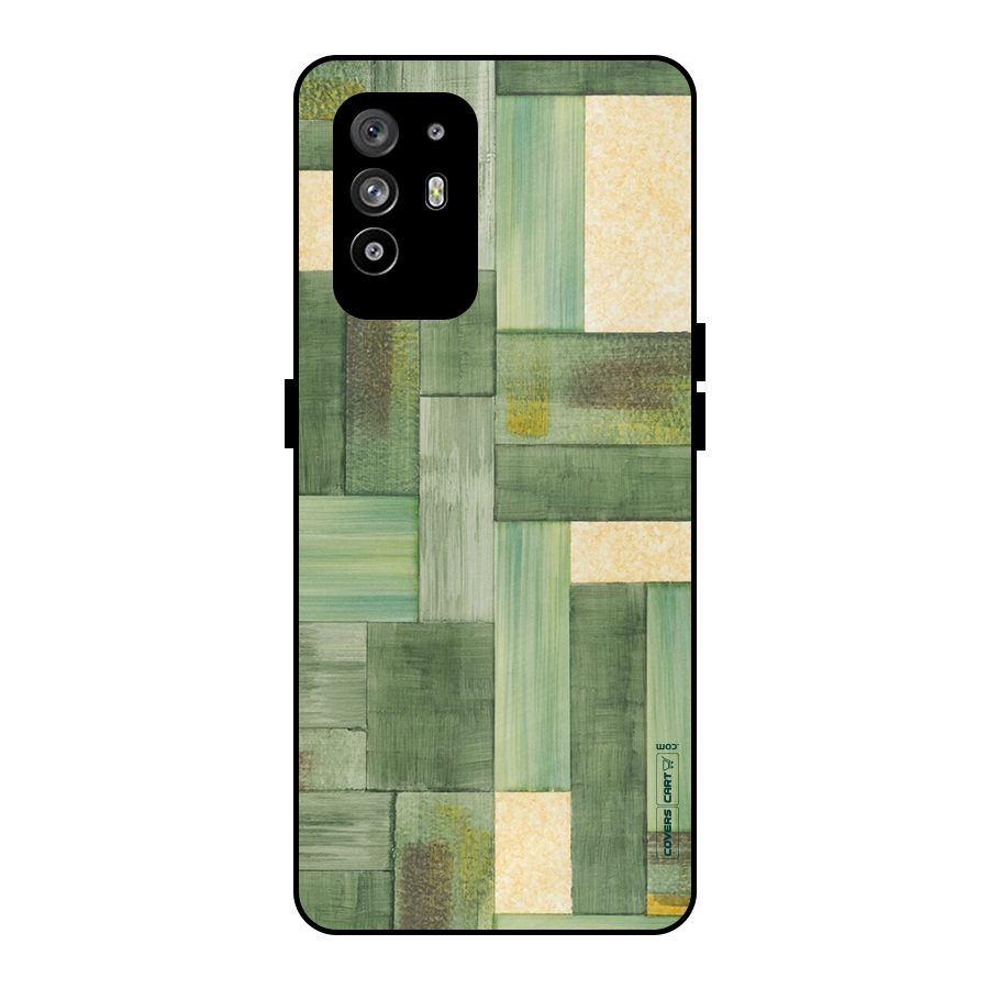 Wooden Green Texture Metal Back Case for Oppo F19 Pro Plus 5G