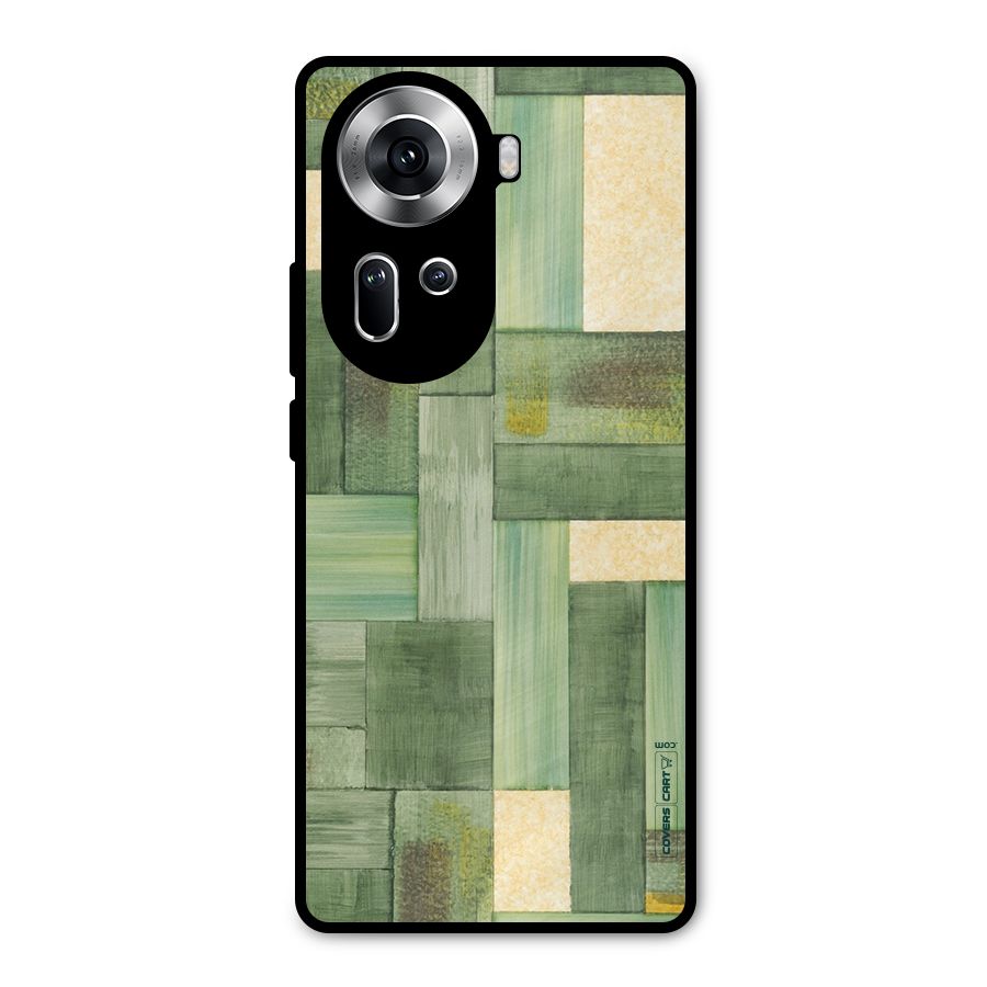 Wooden Green Texture Metal Back Case for Oppo Reno11 5G