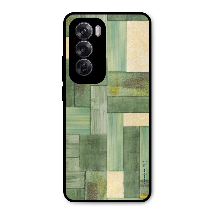 Wooden Green Texture Metal Back Case for Oppo Reno12 Pro