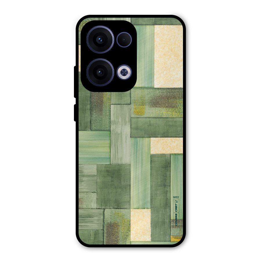 Wooden Green Texture Metal Back Case for Oppo Reno13