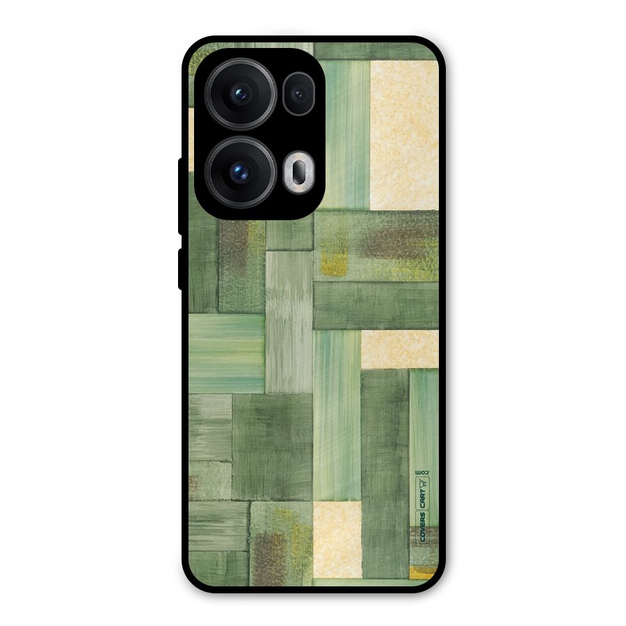 Wooden Green Texture Metal Back Case for Oppo Reno13 Pro
