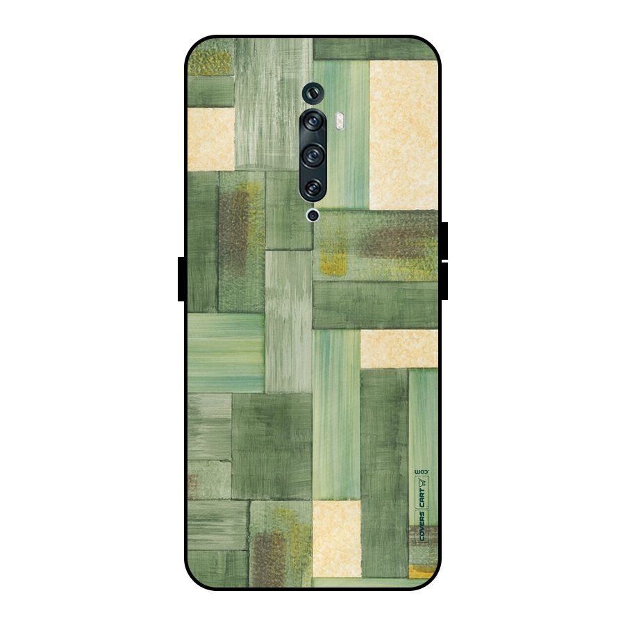 Wooden Green Texture Metal Back Case for Oppo Reno2 F