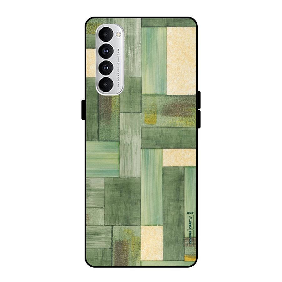 Wooden Green Texture Metal Back Case for Oppo Reno4 Pro