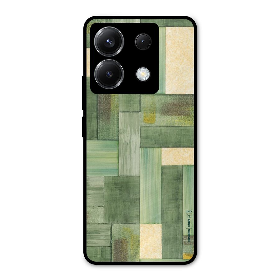 Wooden Green Texture Metal Back Case for Poco X6
