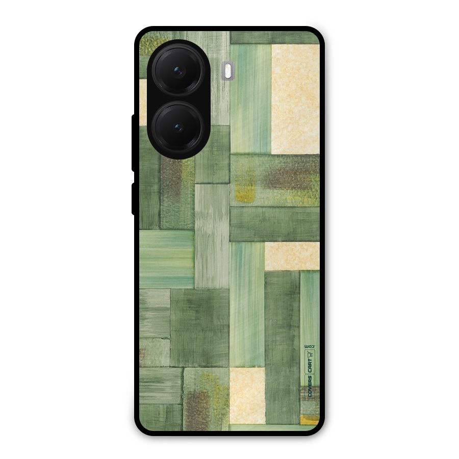 Wooden Green Texture Metal Back Case for Poco X7 Pro